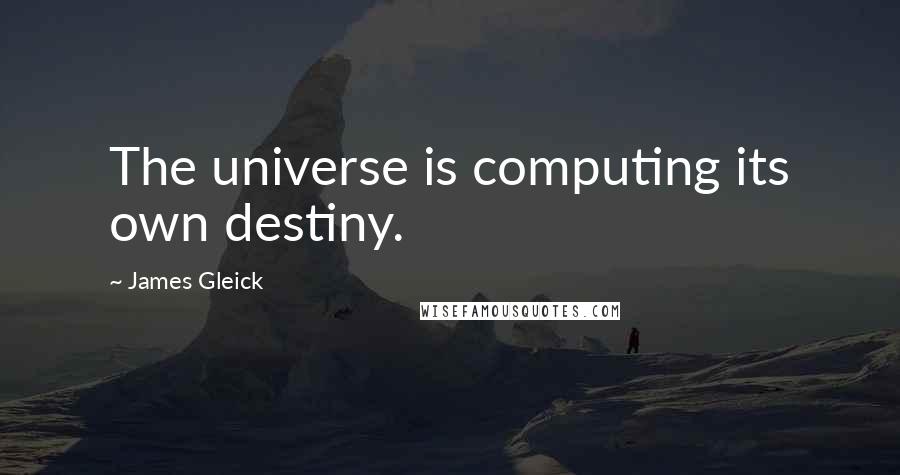 James Gleick Quotes: The universe is computing its own destiny.