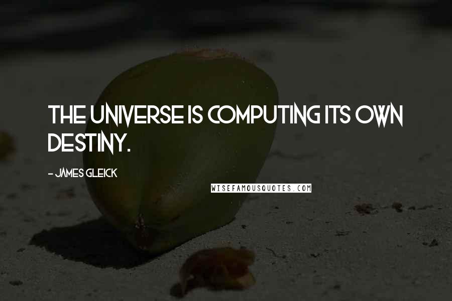 James Gleick Quotes: The universe is computing its own destiny.