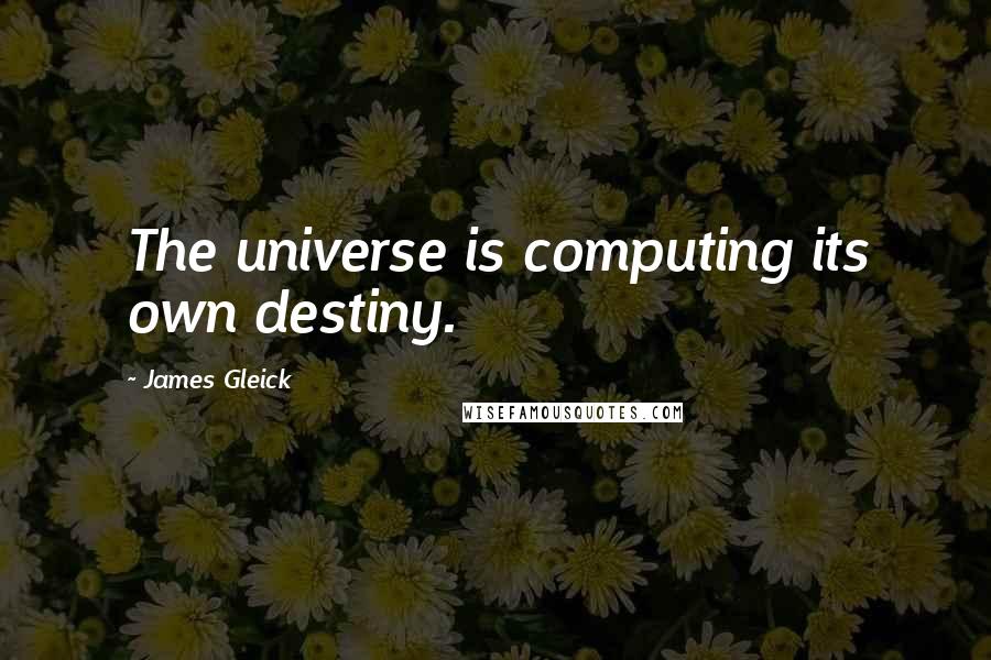 James Gleick Quotes: The universe is computing its own destiny.