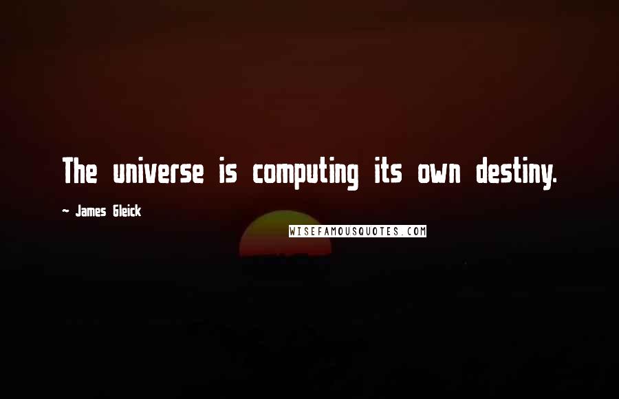 James Gleick Quotes: The universe is computing its own destiny.