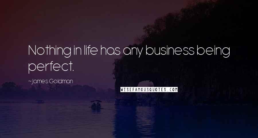 James Goldman Quotes: Nothing in life has any business being perfect.