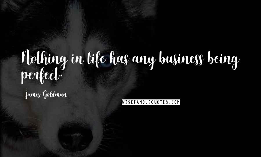 James Goldman Quotes: Nothing in life has any business being perfect.