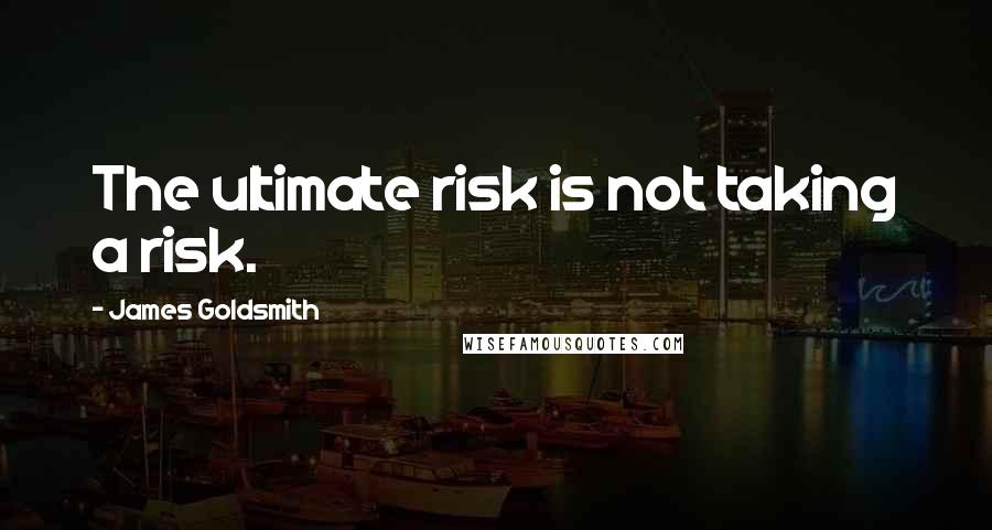 James Goldsmith Quotes: The ultimate risk is not taking a risk.