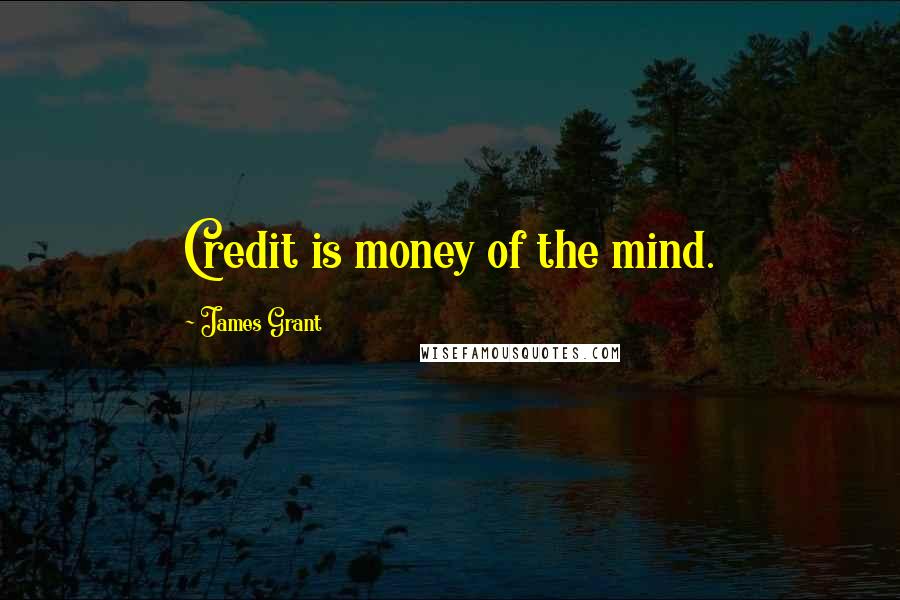 James Grant Quotes: Credit is money of the mind.