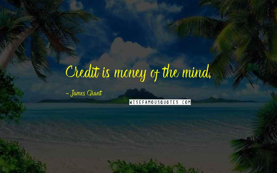 James Grant Quotes: Credit is money of the mind.