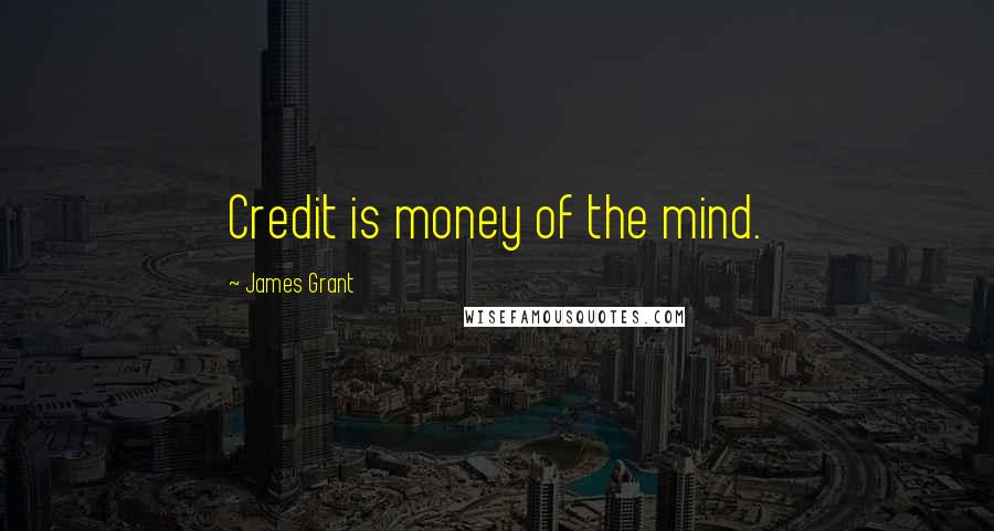 James Grant Quotes: Credit is money of the mind.
