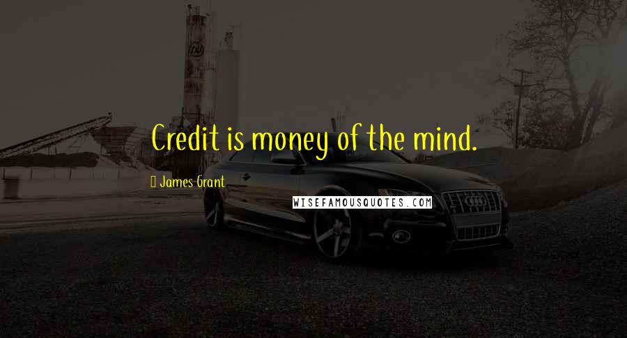 James Grant Quotes: Credit is money of the mind.