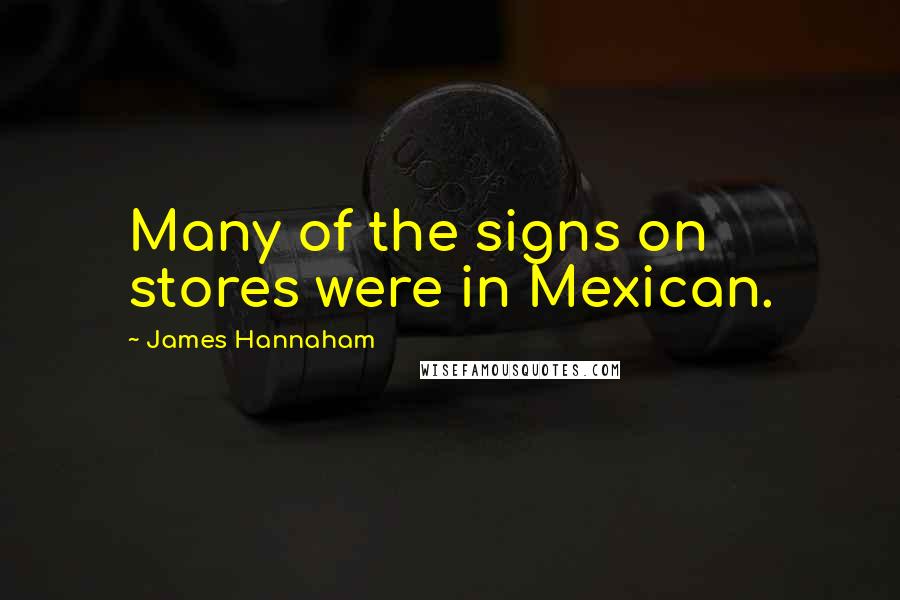 James Hannaham Quotes: Many of the signs on stores were in Mexican.