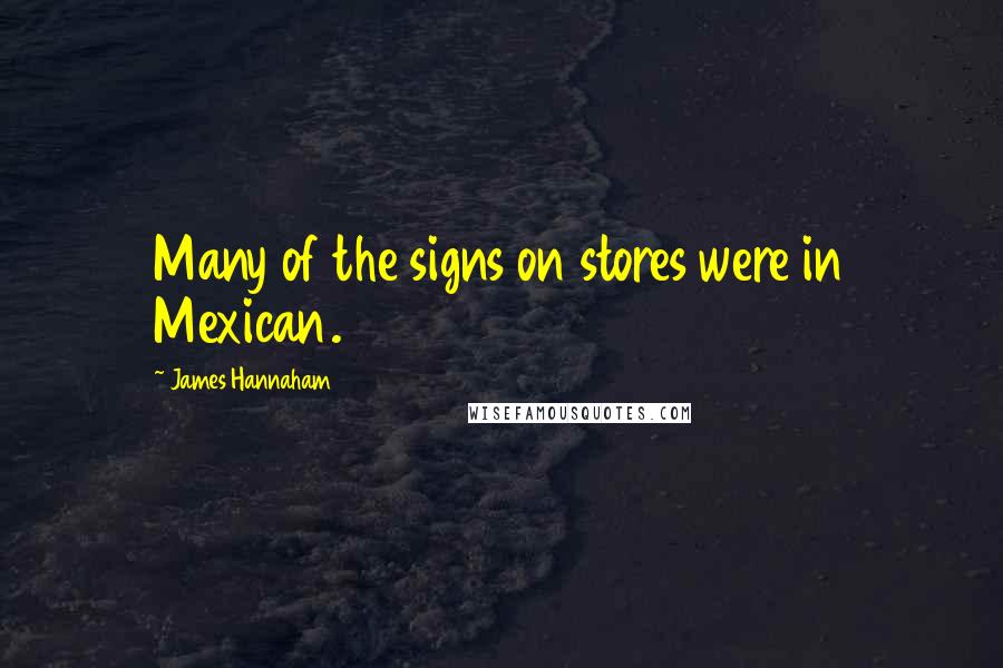 James Hannaham Quotes: Many of the signs on stores were in Mexican.
