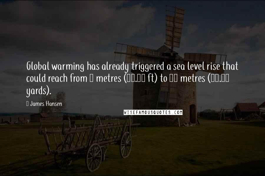 James Hansen Quotes: Global warming has already triggered a sea level rise that could reach from 6 metres (19.69 ft) to 25 metres (27.34 yards).