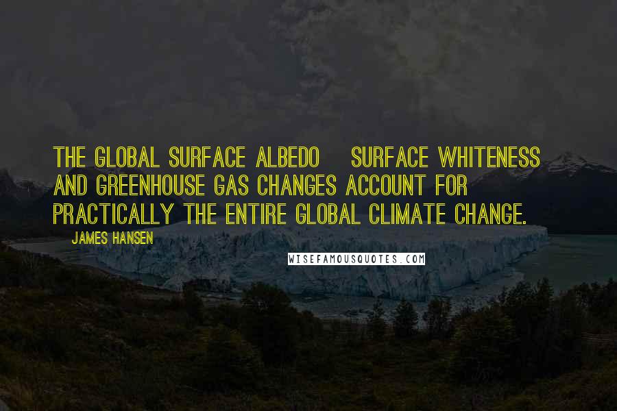 James Hansen Quotes: The global surface albedo [surface whiteness] and greenhouse gas changes account for practically the entire global climate change.