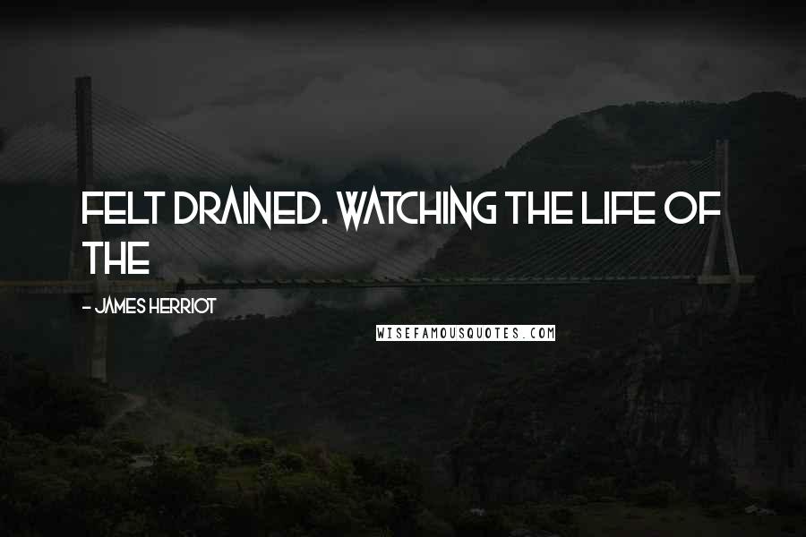 James Herriot Quotes: Felt drained. Watching the life of the