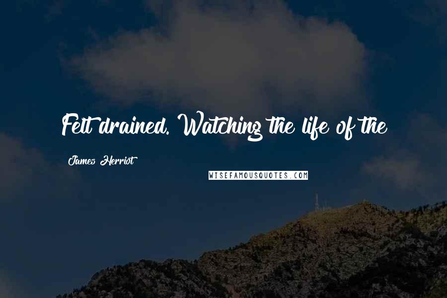 James Herriot Quotes: Felt drained. Watching the life of the