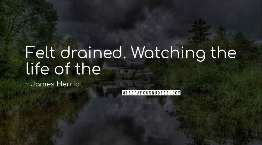 James Herriot Quotes: Felt drained. Watching the life of the