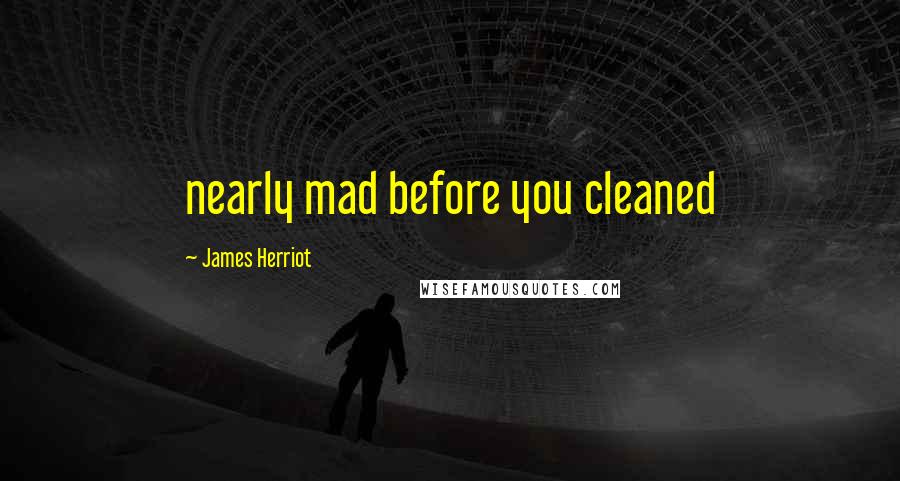 James Herriot Quotes: nearly mad before you cleaned