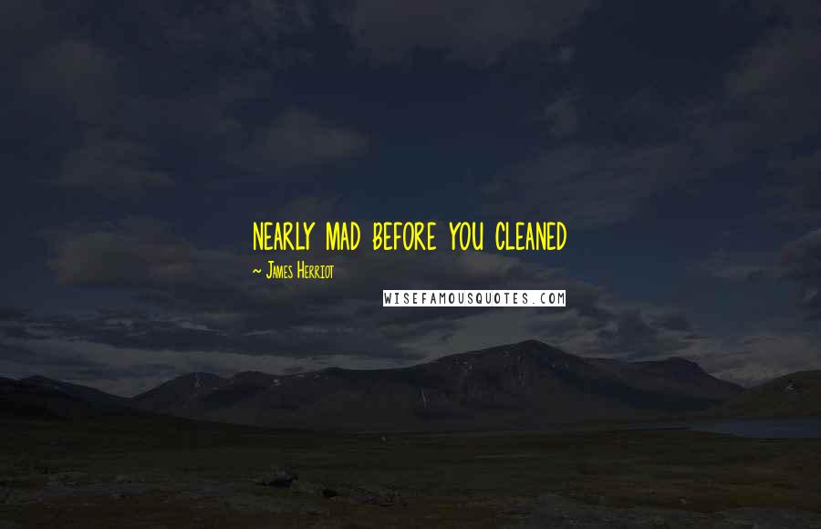 James Herriot Quotes: nearly mad before you cleaned