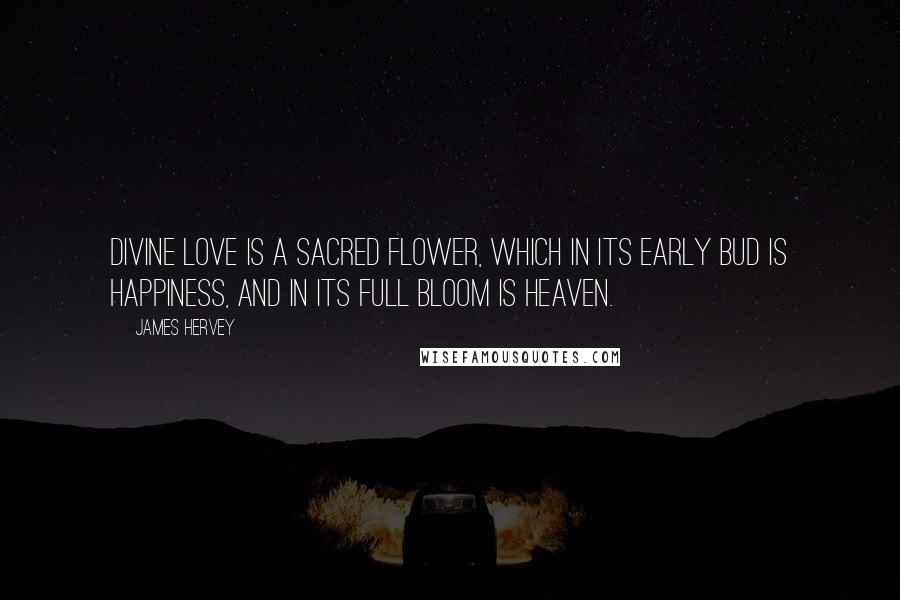 James Hervey Quotes: Divine love is a sacred flower, which in its early bud is happiness, and in its full bloom is heaven.