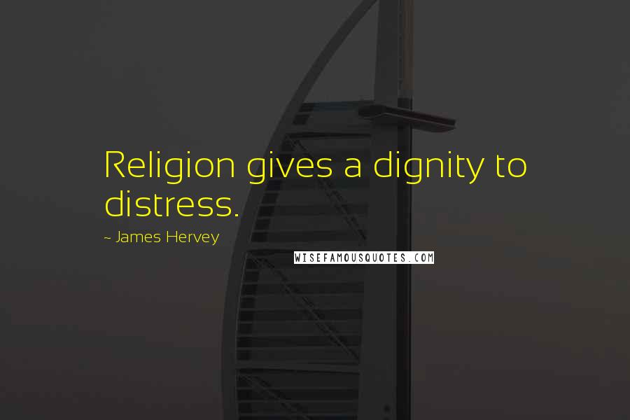 James Hervey Quotes: Religion gives a dignity to distress.