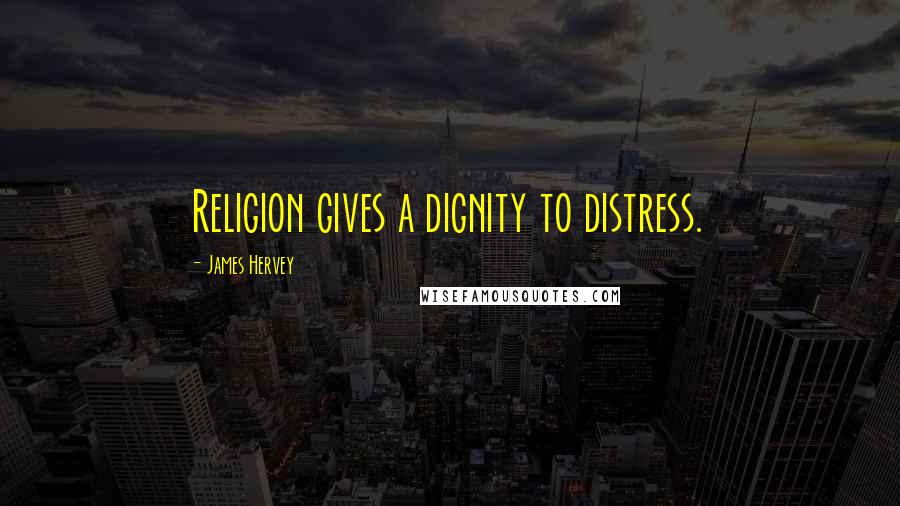 James Hervey Quotes: Religion gives a dignity to distress.