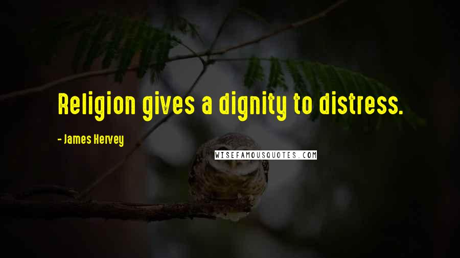 James Hervey Quotes: Religion gives a dignity to distress.