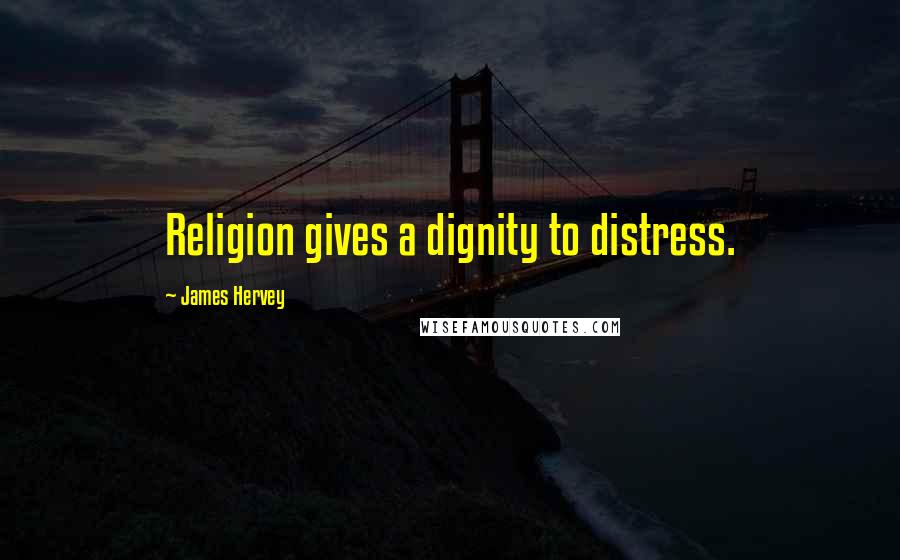 James Hervey Quotes: Religion gives a dignity to distress.