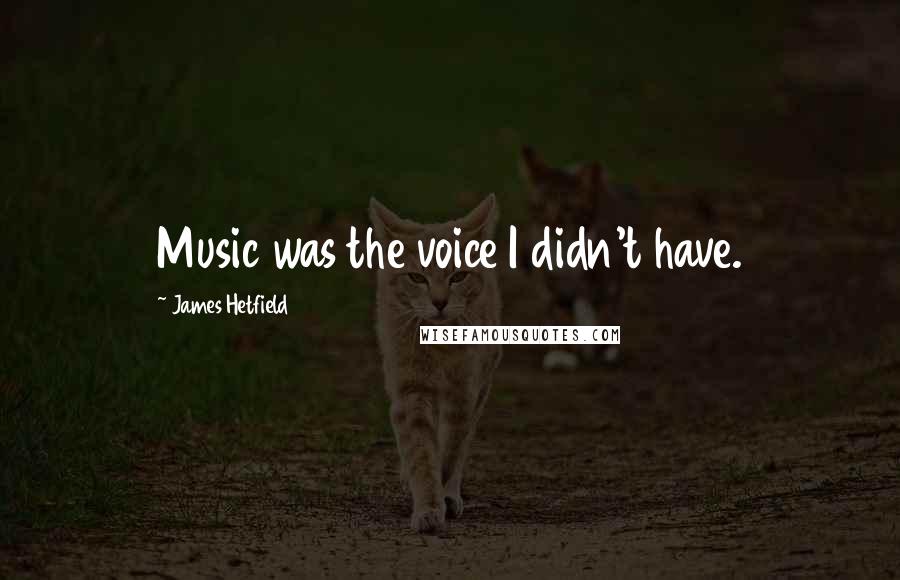 James Hetfield Quotes: Music was the voice I didn't have.