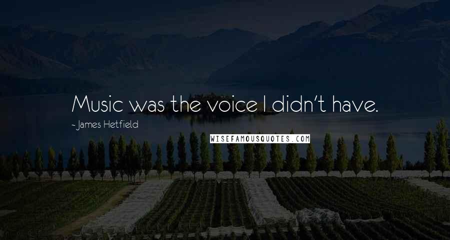 James Hetfield Quotes: Music was the voice I didn't have.