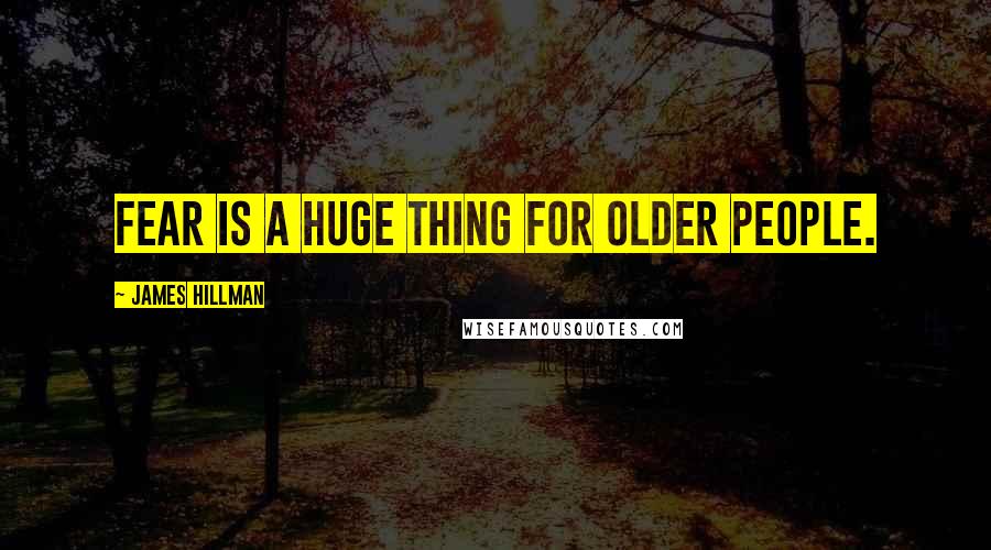 James Hillman Quotes: Fear is a huge thing for older people.