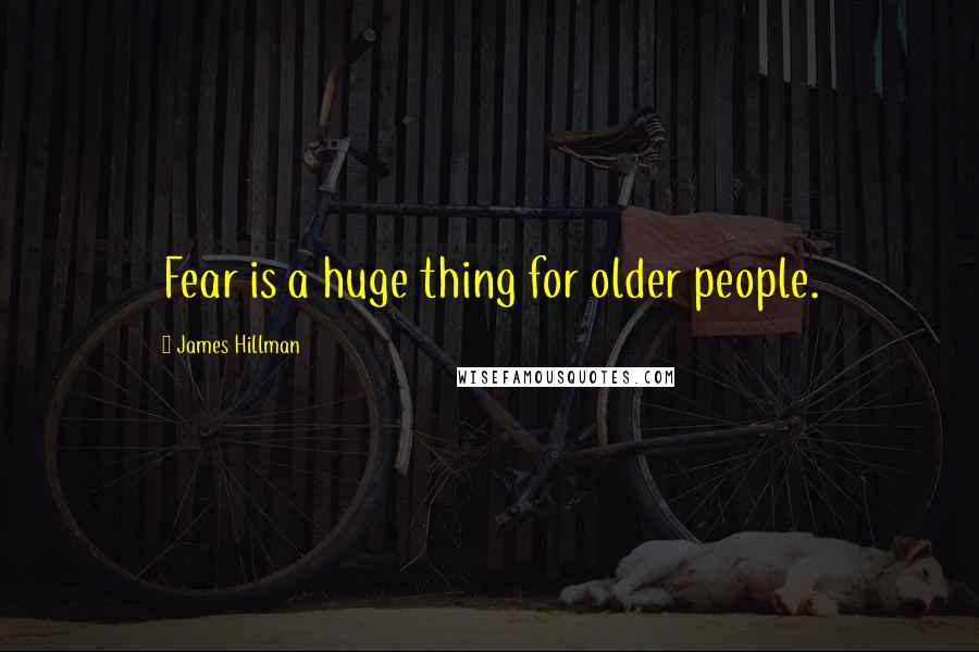 James Hillman Quotes: Fear is a huge thing for older people.