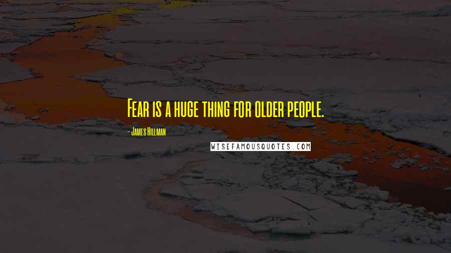 James Hillman Quotes: Fear is a huge thing for older people.