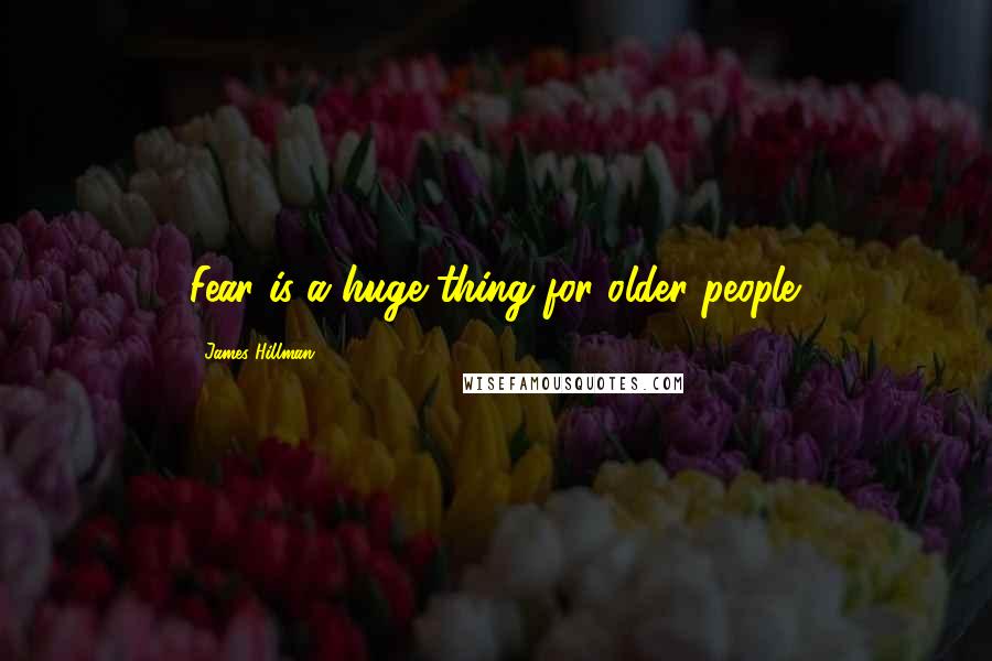 James Hillman Quotes: Fear is a huge thing for older people.