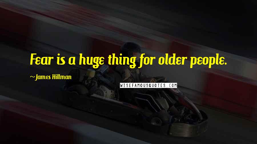 James Hillman Quotes: Fear is a huge thing for older people.