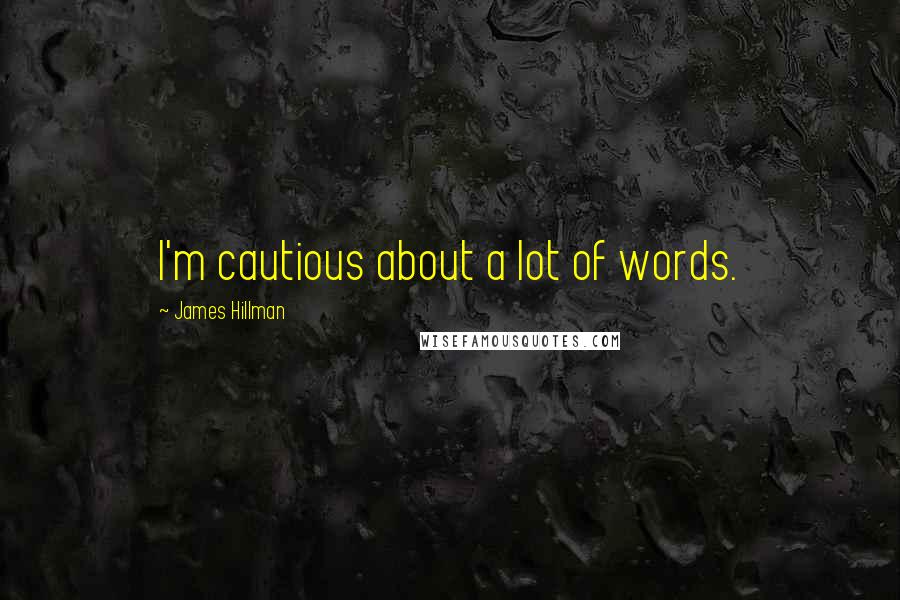 James Hillman Quotes: I'm cautious about a lot of words.