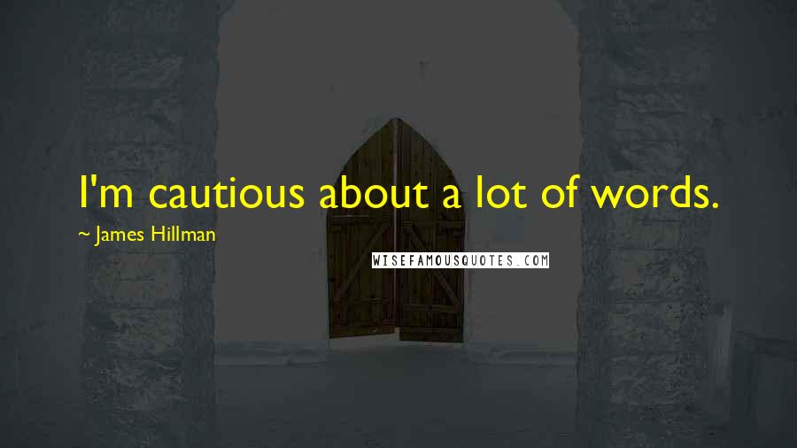 James Hillman Quotes: I'm cautious about a lot of words.