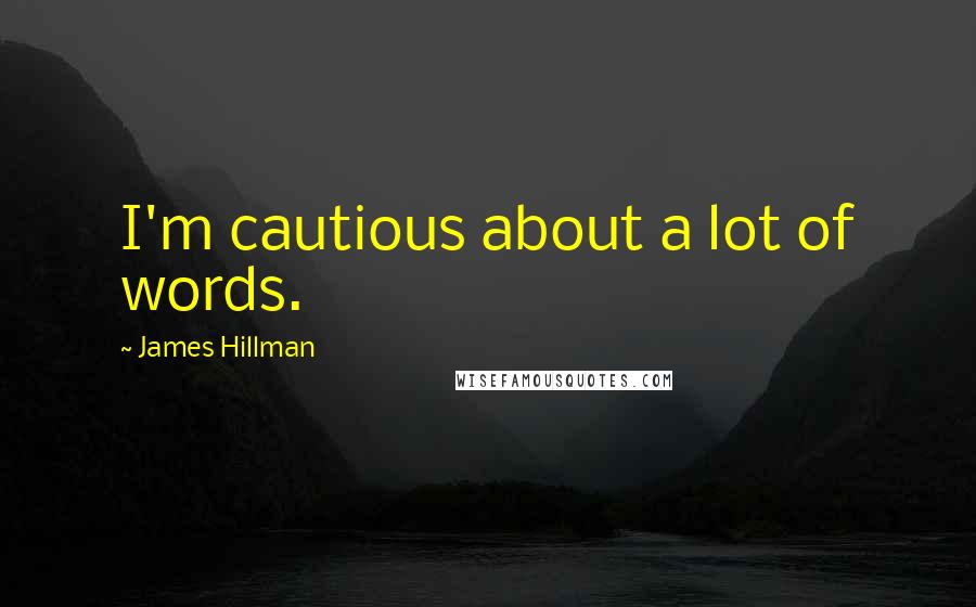 James Hillman Quotes: I'm cautious about a lot of words.