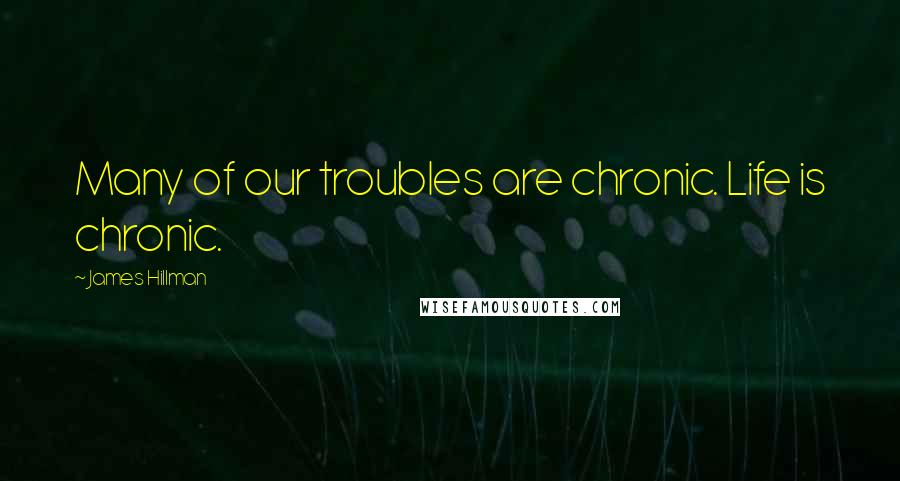 James Hillman Quotes: Many of our troubles are chronic. Life is chronic.