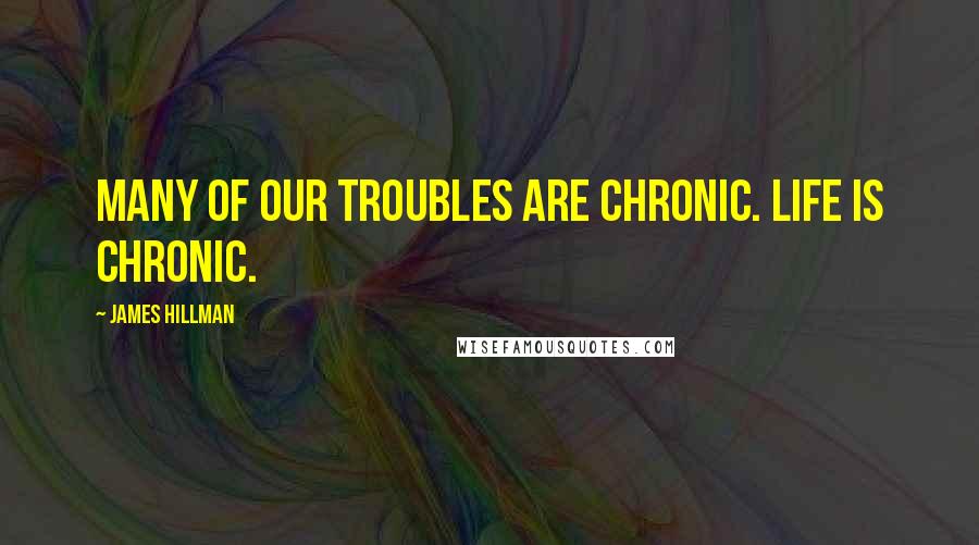 James Hillman Quotes: Many of our troubles are chronic. Life is chronic.