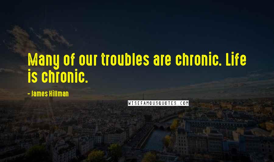 James Hillman Quotes: Many of our troubles are chronic. Life is chronic.