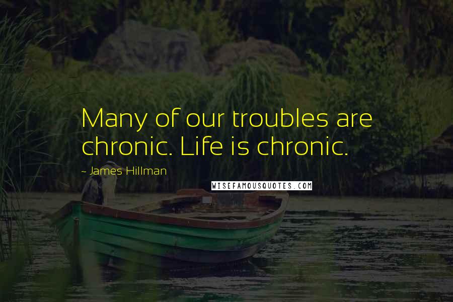 James Hillman Quotes: Many of our troubles are chronic. Life is chronic.