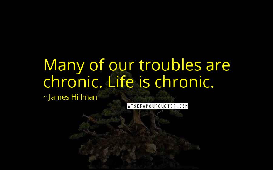 James Hillman Quotes: Many of our troubles are chronic. Life is chronic.