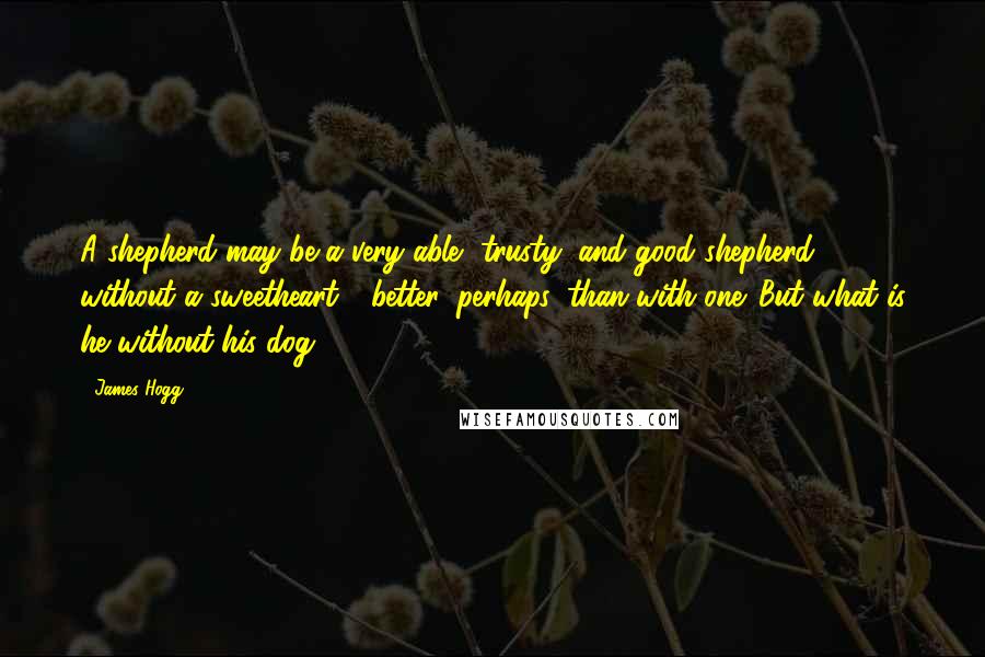 James Hogg Quotes: A shepherd may be a very able, trusty, and good shepherd, without a sweetheart - better, perhaps, than with one. But what is he without his dog?