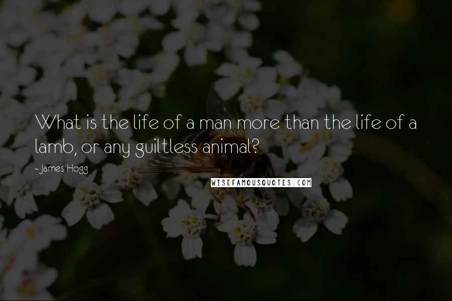 James Hogg Quotes: What is the life of a man more than the life of a lamb, or any guiltless animal?