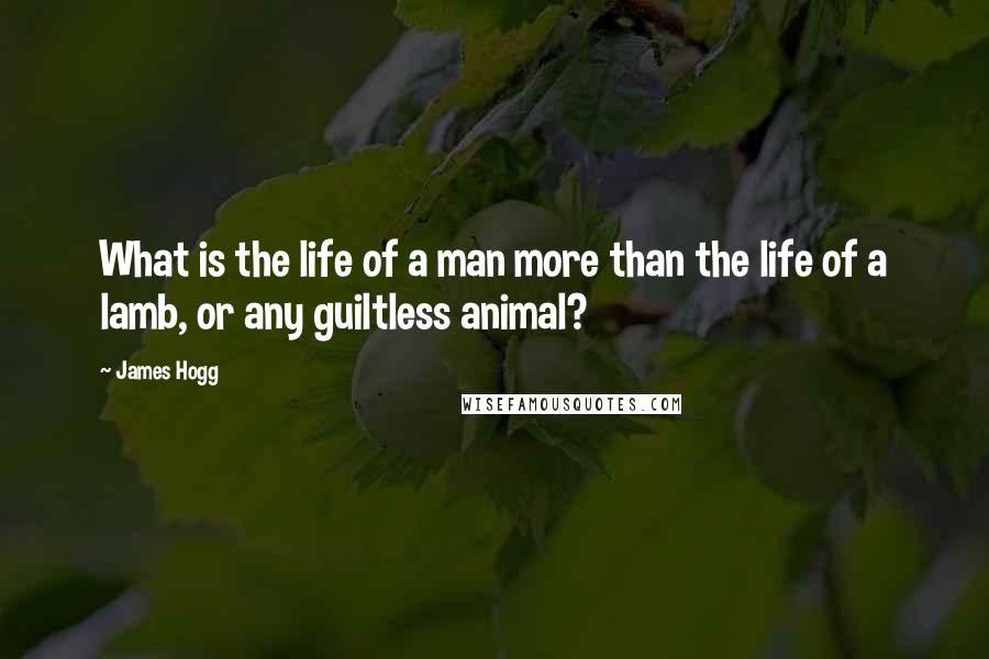 James Hogg Quotes: What is the life of a man more than the life of a lamb, or any guiltless animal?