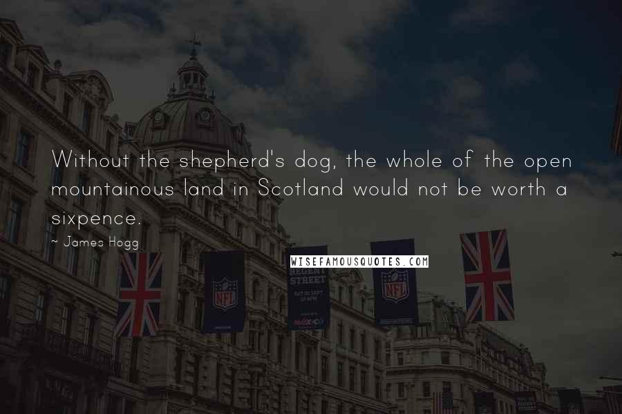 James Hogg Quotes: Without the shepherd's dog, the whole of the open mountainous land in Scotland would not be worth a sixpence.