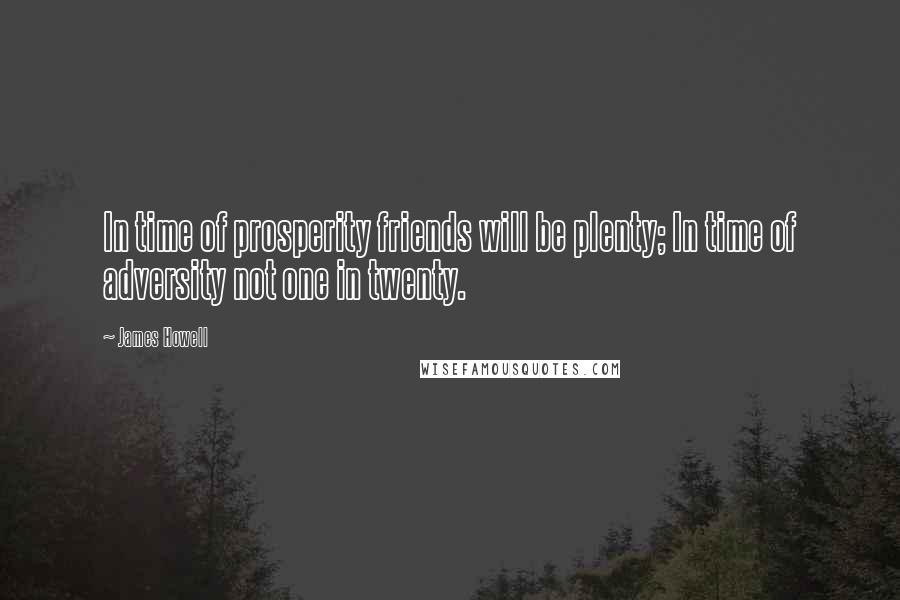 James Howell Quotes: In time of prosperity friends will be plenty; In time of adversity not one in twenty.