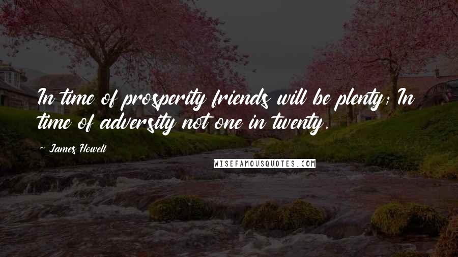 James Howell Quotes: In time of prosperity friends will be plenty; In time of adversity not one in twenty.