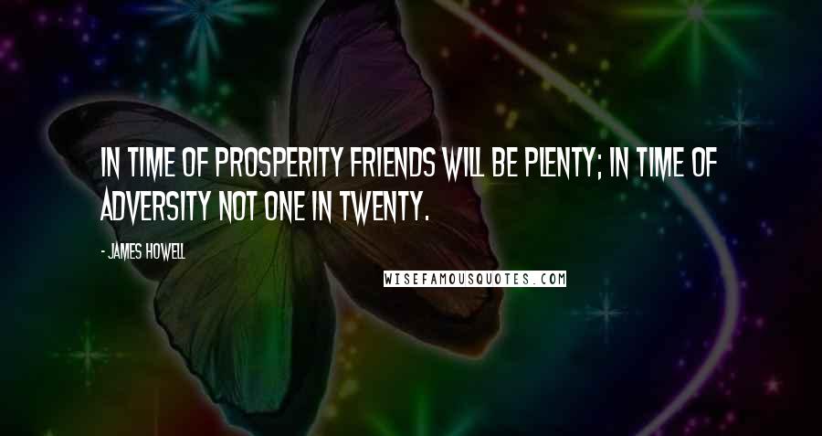 James Howell Quotes: In time of prosperity friends will be plenty; In time of adversity not one in twenty.