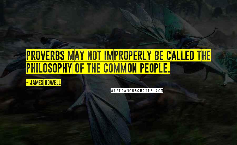 James Howell Quotes: Proverbs may not improperly be called the philosophy of the common people.