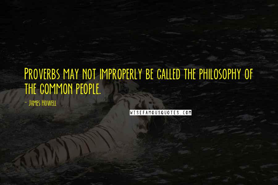 James Howell Quotes: Proverbs may not improperly be called the philosophy of the common people.