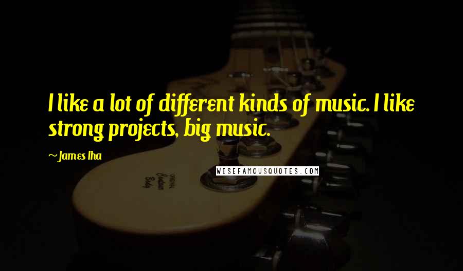 James Iha Quotes: I like a lot of different kinds of music. I like strong projects, big music.